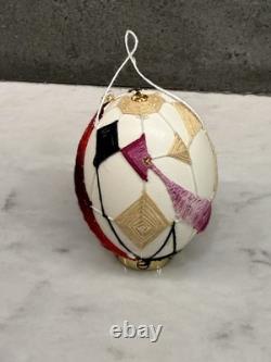 One-of-a-Kind Hand-Stitched Art Egg Real Hollow Shell, Luxury Collectible