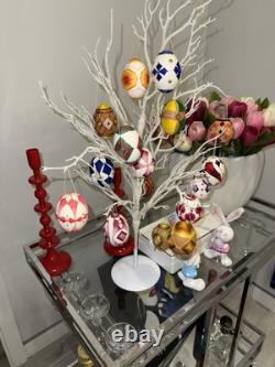 One-of-a-Kind Hand-Stitched Art Egg Real Hollow Shell, Luxury Collectible
