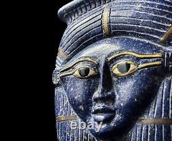 One of a Kind Hathor Face Mask from Pure Lapis Lazuli, Manifest Handmade Details