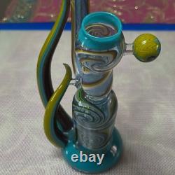 One of a Kind Heady Gecko Water Pipe 18mm Male American Made Art Glass