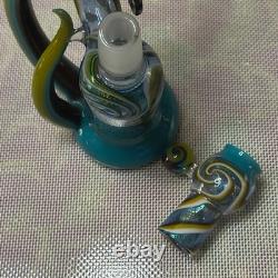 One of a Kind Heady Gecko Water Pipe 18mm Male American Made Art Glass