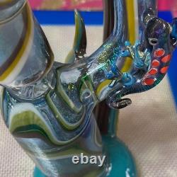 One of a Kind Heady Gecko Water Pipe 18mm Male American Made Art Glass
