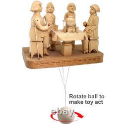 One-of-a-Kind It's a Tea Time Wood Carved Animated Spinning Toy 8 by G. DeBrekht