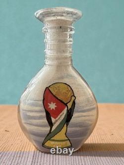 One-of-a-Kind Jordanian Sand Art Bottle World Cup Figure Wearing Flag