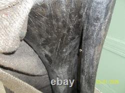 One of a Kind! Large Hand Carved Ebonized Wooden Tribal Man Sculpture 48 1/2