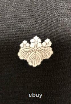 One-of-a-Kind Made in Japan Kimono Maxi Skirt Black Tomesode Free Size Silk