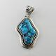 One Of A Kind Navajo Sterling Silver Rare Kingman Turquoise Pendant