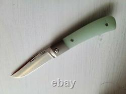 One of a Kind Pena X Series Spear Mint M390 Front Flipper Trapper Jade G10