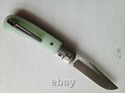 One of a Kind Pena X Series Spear Mint M390 Front Flipper Trapper Jade G10