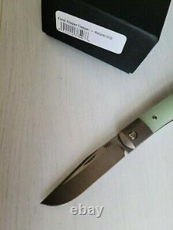 One of a Kind Pena X Series Spear Mint M390 Front Flipper Trapper Jade G10