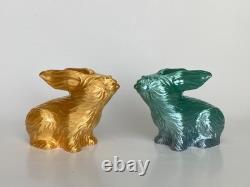 One of a Kind Rabbit Sculpture Pair Early Studio Edition Collectible Art Gift