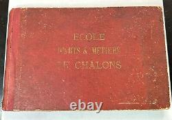 One of a Kind Rare 1883 French Engineering Students Mechanical Drawings