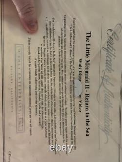 One of a Kind! Rare! Little Mermaid 2 COA! Pencil Drawing For Movie