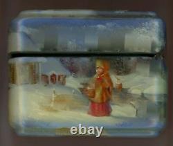 One of a Kind Russian Lacquer Box Scenes of Russian Winter by Pyastolov