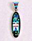 One-of-a-kind Signed Native American Multi-stone Micro Inlay Pendant