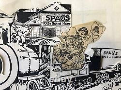 One of a Kind Spags Lou Rossi Rough Draft Artwork Sales Flyers Christmas Train