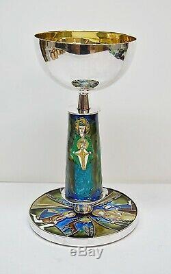 + One of a Kind Sterling Silver Chalice with Enamels of Saints + (CU571)