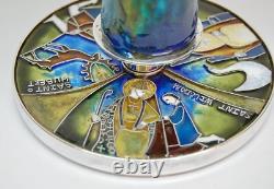 + One of a Kind Sterling Silver Chalice with Enamels of Saints + (CU571)