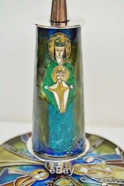 + One of a Kind Sterling Silver Chalice with Enamels of Saints + (CU571)