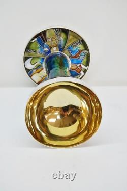 + One of a Kind Sterling Silver Chalice with Enamels of Saints + (CU571)