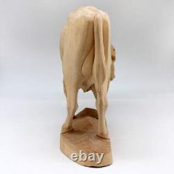One-of-a-Kind The Bison Wood Carved Figurine Large 11 x 9.5 by G. DeBrekht Nat