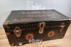 One of a Kind Vintage 1930's Civilian Conservation Corp Trunk Foot Locker CCC