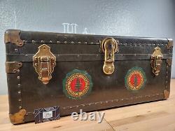 One of a Kind Vintage 1930's Civilian Conservation Corp Trunk Foot Locker CCC