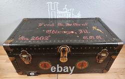 One of a Kind Vintage 1930's Civilian Conservation Corp Trunk Foot Locker CCC