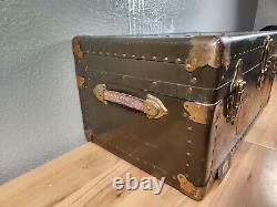 One of a Kind Vintage 1930's Civilian Conservation Corp Trunk Foot Locker CCC