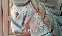 One of a kind 29 Carousel Horse With Stand, Hand painted renaissance style full s