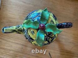 One-of-a-kind Artist-made Ceramic Teapot with Strawberry lid never used