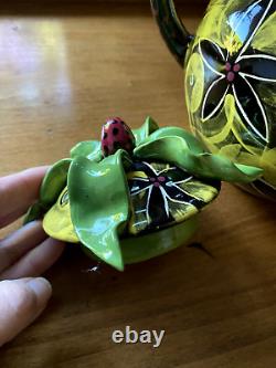 One-of-a-kind Artist-made Ceramic Teapot with Strawberry lid never used