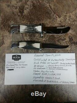 One of a kind Buck Knives 103/102 Set