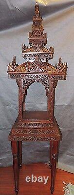 One-of-a-kind Carved Temple Pagoda U Thant estate Indonesia multi tier wood