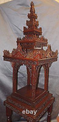 One-of-a-kind Carved Temple Pagoda U Thant estate Indonesia multi tier wood