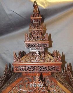 One-of-a-kind Carved Temple Pagoda U Thant estate Indonesia multi tier wood
