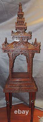 One-of-a-kind Carved Temple Pagoda U Thant estate Indonesia multi tier wood