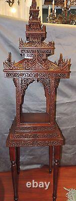 One-of-a-kind Carved Temple Pagoda U Thant estate Indonesia multi tier wood