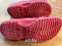 One of a kind Crocs collectible Raspberry color with no strap M5/W7 used