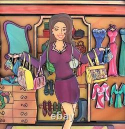 One of a kind Debbie Brooks Diorama Wall Hanging signed