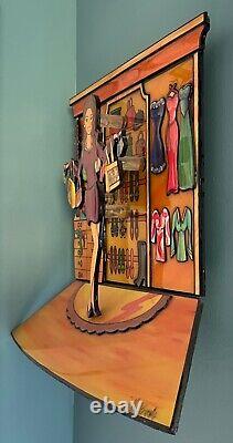 One of a kind Debbie Brooks Diorama Wall Hanging signed