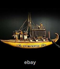 One of a kind Egyptian slave Boat with the funerals