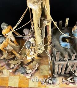 One of a kind Egyptian slave Boat with the funerals