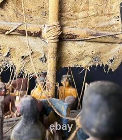 One of a kind Egyptian slave Boat with the funerals
