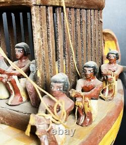 One of a kind Egyptian slave Boat with the funerals
