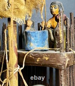 One of a kind Egyptian slave Boat with the funerals