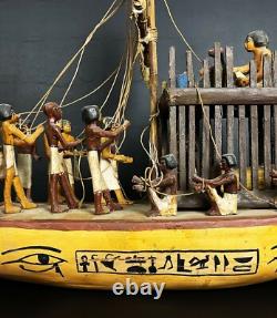One of a kind Egyptian slave Boat with the funerals