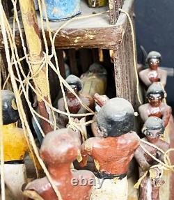 One of a kind Egyptian slave Boat with the funerals