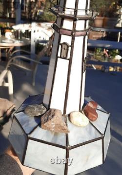 One of a kind Hand Crafted Stained Glass LIGHTHOUSE Light NAUTICAL Decor