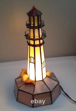 One of a kind Hand Crafted Stained Glass LIGHTHOUSE Light NAUTICAL Decor